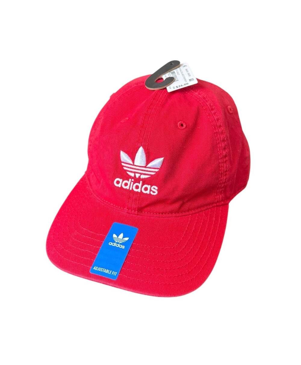 Adidas Originals Relaxed Strapback Hat in Better Scarlet